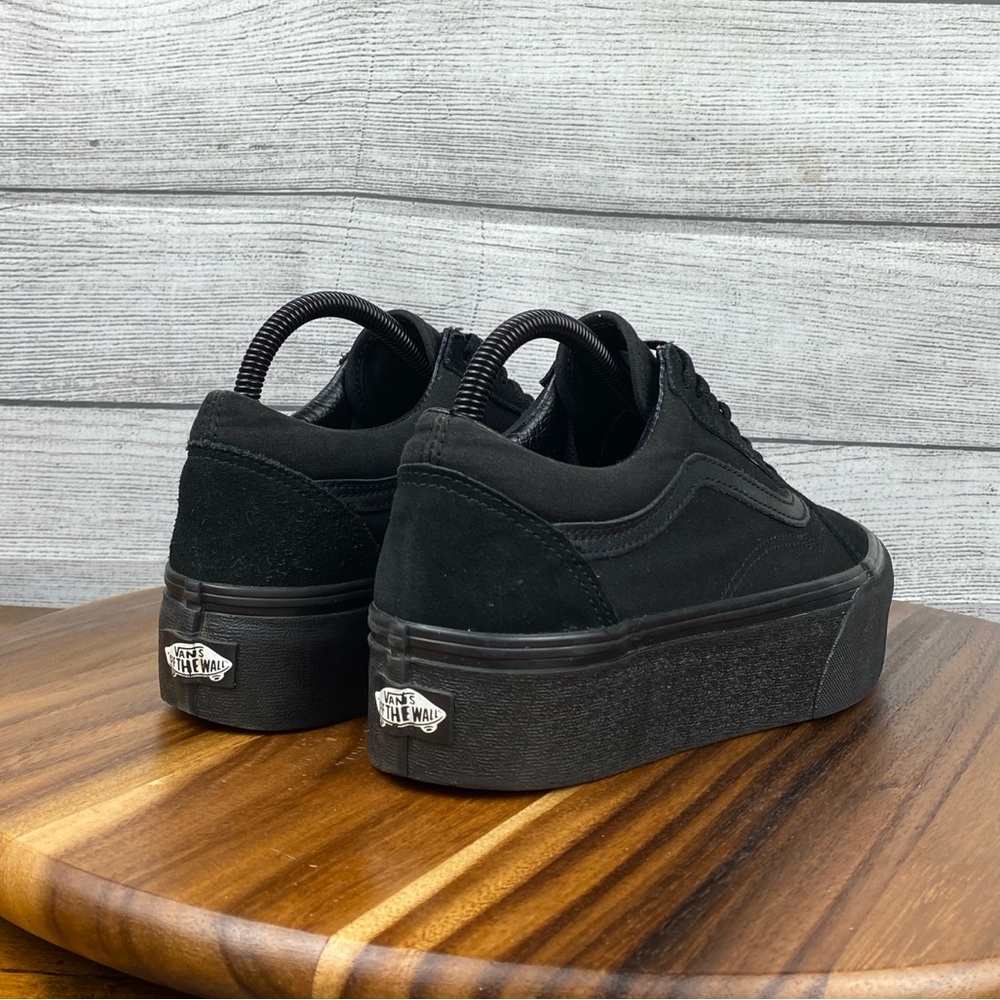 Vans Old Skool Stackform Triple Black Platform Sh… - image 5